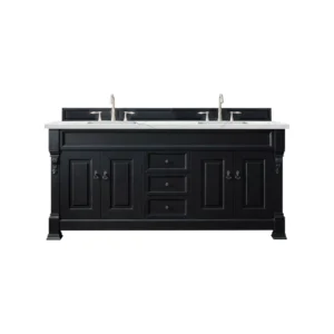 Brookfield 72″ Double Vanity, Antique Black w/ 3 CM Ethereal Noctis Quartz Top