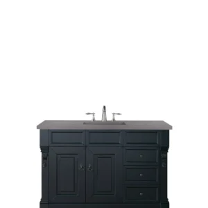 Brookfield 48″ Single Vanity, Antique Black w/ 3 CM Grey Expo Quartz Top