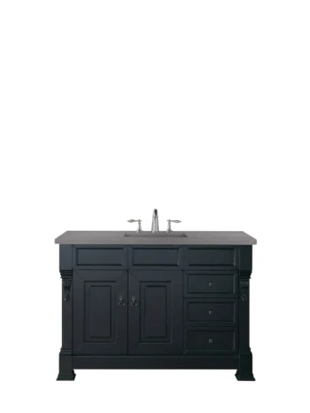 Brookfield 48" Single Vanity, Antique Black w/ 3 CM Grey Expo Quartz Top