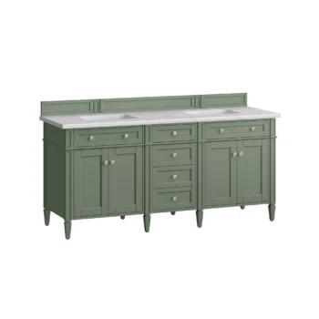 Brittany 72" Double Vanity, Smokey Celadon w/ 3 CM Arctic Fall Top - Image 6