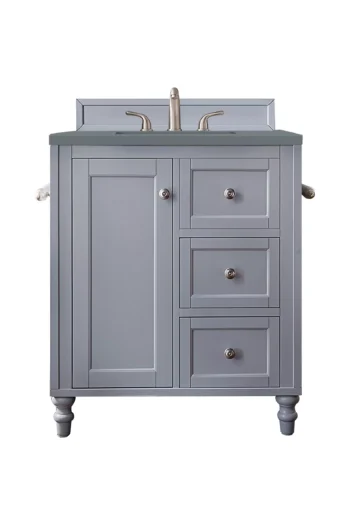 Copper Cove Encore 30" Single Vanity, Silver Gray w/ 3 CM Cala Blue Top