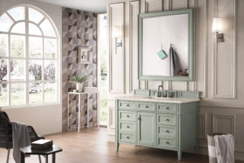 Brittany 48" Single Vanity, Sage Green w/ 3 CM Eternal Marfil Quartz Top - Image 3