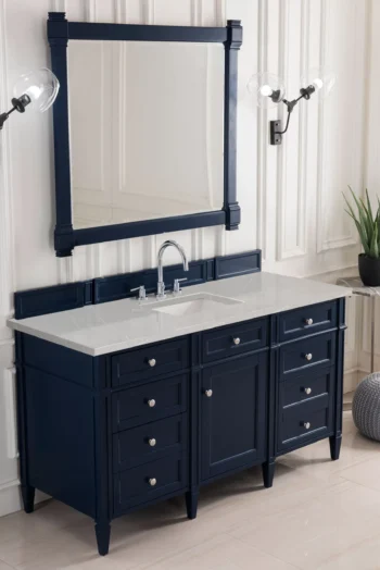 Brittany 60" Single Vanity, Victory Blue w/ 3 CM Eternal Serena Quartz Top - Image 3