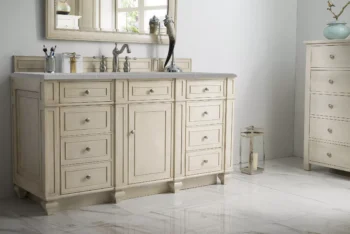 Bristol 60" Single Vanity, Vintage Vanilla w/ 3 CM Eternal Serena Quartz Top - Image 3