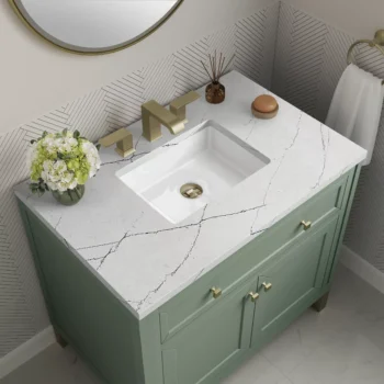 Chicago 36" Single Vanity, Smokey Celadon w/ 3 CM Ethereal Noctis Top - Image 5