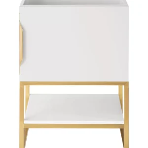 Columbia 24″ Single Vanity Cabinet, Glossy White, Radiant Gold