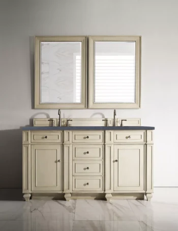 Bristol 60" Double Vanity, Vintage Vanilla w/ 3 CM Charcoal Top - Image 2