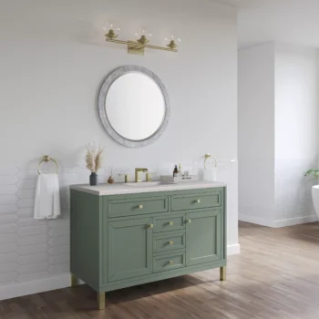 Chicago 48" Single Vanity, Smokey Celadon w/ 3 CM Eternal Serena Top - Image 4