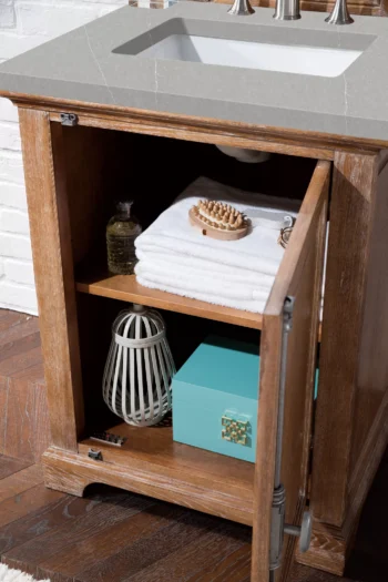 Providence 26" Single Vanity, Driftwood w/ 3 CM Eternal Serena Quartz Top - Image 4