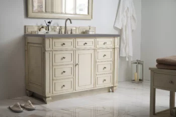 Bristol 48" Single Vanity, Vintage Vanilla w/ 3 CM Grey Expo Quartz Top - Image 3