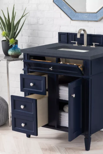 Brittany 30" Single Vanity, Victory Blue w/ 3 CM Charcoal Soapstone Quartz Top - Image 4