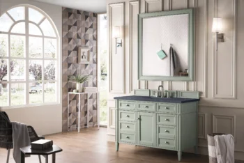 Brittany 48" Single Vanity, Sage Green w/ 3 CM Charcoal Soapstone Quartz Top - Image 3