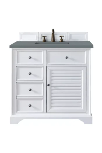 Savannah 36" Single Vanity, Bright White w/ 3 CM Cala Blue Top