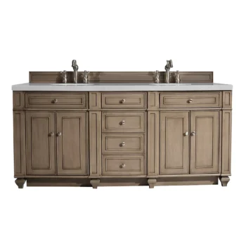 Bristol 72" Double Vanity, Whitewashed Walnut w/ 3 CM Eternal Serena Quartz Top