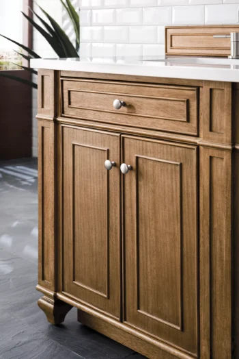Bristol 72" Double Vanity, Saddle Brown w/ 3 CM White Zeus Quartz Top - Image 5