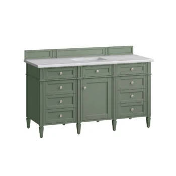 Brittany 60" Single Vanity, Smokey Celadon w/ 3 CM Arctic Fall Top - Image 6