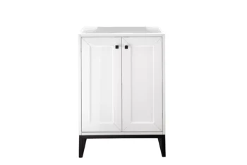 Chianti 24" Single Vanity Cabinet, Glossy White, Matte Black