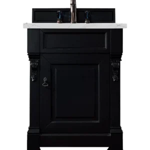 Brookfield 26″ Single Vanity, Antique Black w/ 3 CM Ethereal Noctis Quartz Top