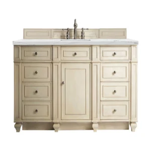 Bristol 60″ Single Vanity, Vintage Vanilla w/ 3 CM Ethereal Noctis Quartz Top