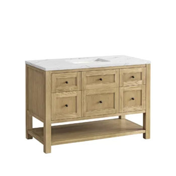 Breckenridge 48" Single Vanity, Light Natural Oak w/ 3 CM Ethereal Noctis Top - Image 6