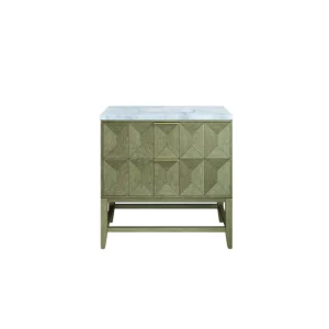 Emmeline 36″ Single Vanity, Pebble Oak w/ 3 CM Carrara Marble Top