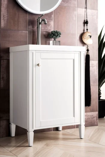 Britannia 24" Single Vanity, Glossy White w/ White Glossy Composite Stone Top - Image 6