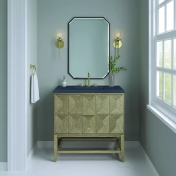 Emmeline 36" Single Vanity, Pebble Oak w/ 3 CM Charcoal Soapstone Top - Image 3