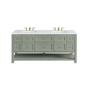 Breckenridge 72″ Double Vanity, Smokey Celadon w/ 3 CM Ethereal Noctis Top