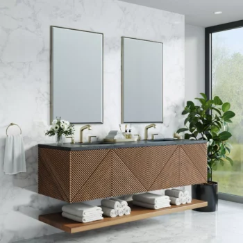Marcello 72" Double Vanity, Chestnut w/ 3 CM Charcoal Soapstone Top - Image 4