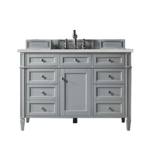 Brittany 48″ Single Vanity, Urban Gray w/ 3 CM Eternal Serena Quartz Top
