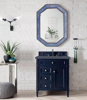 Brittany 30" Single Vanity, Victory Blue w/ 3 CM Charcoal Soapstone Quartz Top - Image 2