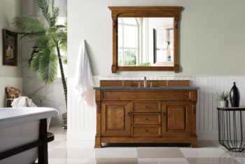 Brookfield 60" Single Vanity, Country Oak w/ 3 CM Charcoal Soapstone Quartz Top - Image 2