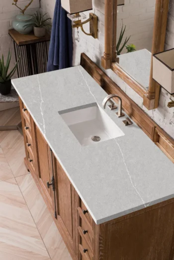 Providence 60" Single Vanity, Driftwood w/ 3 CM Eternal Serena Quartz Top - Image 3