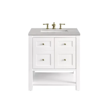 Breckenridge 30" Single Vanity, Bright White w/ 3 CM Eternal Serena Top