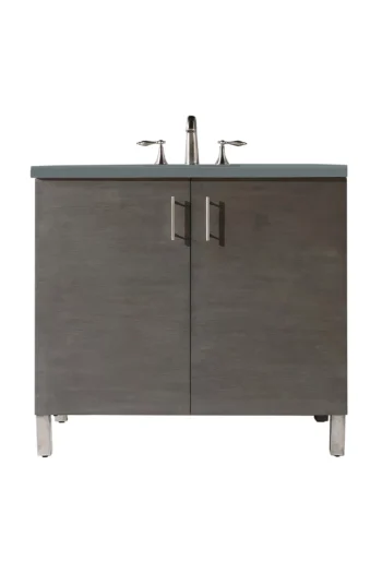 Metropolitan 36" Single Vanity, Silver Oak w/ 3 CM Cala Blue Top