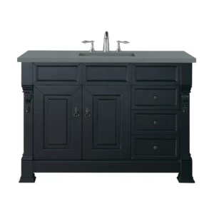 Brookfield 48″ Single Vanity, Antique Black w/ 3 CM Cala Blue Quartz Top