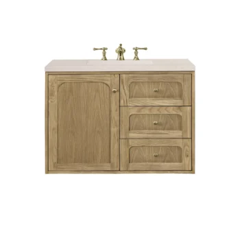 Laurent 36" Single Vanity, Light Natural Oak w/ 3 CM Eternal Marfil Top - Image 2