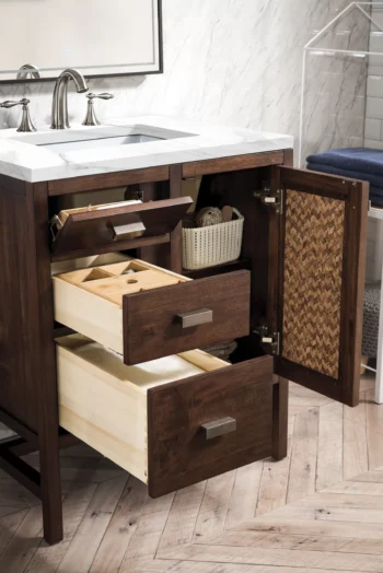 Addison 30" Single Vanity, Mid-Century Acacia w/ 3 CM Carrara White Top - Image 4