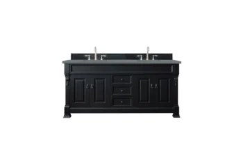 Brookfield 72" Double Vanity, Antique Black w/ 3 CM Cala Blue Top