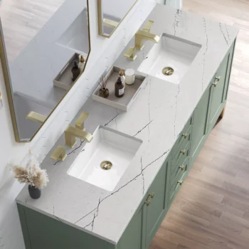 Chicago 72" Double Vanity, Smokey Celadon w/ 3 CM Ethereal Noctis Top - Image 5