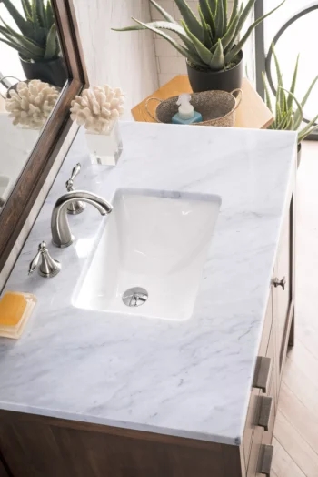 Addison 36" Single Vanity, Mid-Century Acacia w/ 3 CM Carrara White Top - Image 3