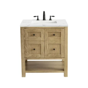 Breckenridge 30″ Single Vanity, Light Natural Oak w/ 3 CM Ethereal Noctis Top