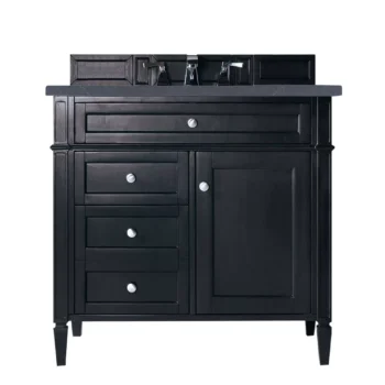 Brittany 36" Single Vanity, Black Onyx w/ 3 CM Charcoal Soapstone Quartz Top