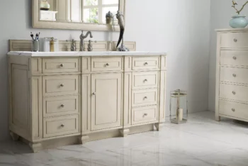 Bristol 60" Single Vanity, Vintage Vanilla w/ 3 CM Ethereal Noctis Quartz Top - Image 3