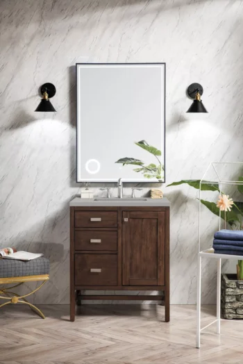 Addison 30" Single Vanity, Mid-Century Acacia w/ 3 CM Eternal Serena Quartz Top - Image 2