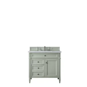 Brittany 36″ Single Vanity, Sage Green w/ 3 CM Arctic Fall Solid Surface Top