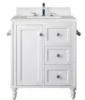 Copper Cove Encore 30″ Single Vanity, Bright White w/ 3 CM Eternal Serena Quartz Top