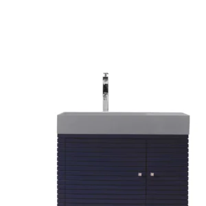 Linear 36″ Single Vanity, Victory Blue w/ Dusk Grey Glossy Composite Stone Top