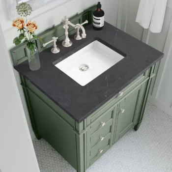 Brittany 30" Single Vanity, Smokey Celadon w/ 3 CM Charcoal Soapstone Top - Image 5