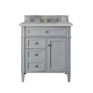 Brittany 30″ Single Vanity, Urban Gray, w/ 3 CM Eternal Serena Quartz Top